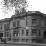patterson terrace building in black and white